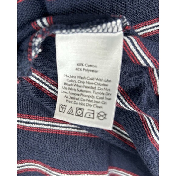 Eddie Bauer Polo Shirt Men's Size 2XL Blue Short Sleeve Striped Cotton - Picture 6 of 6